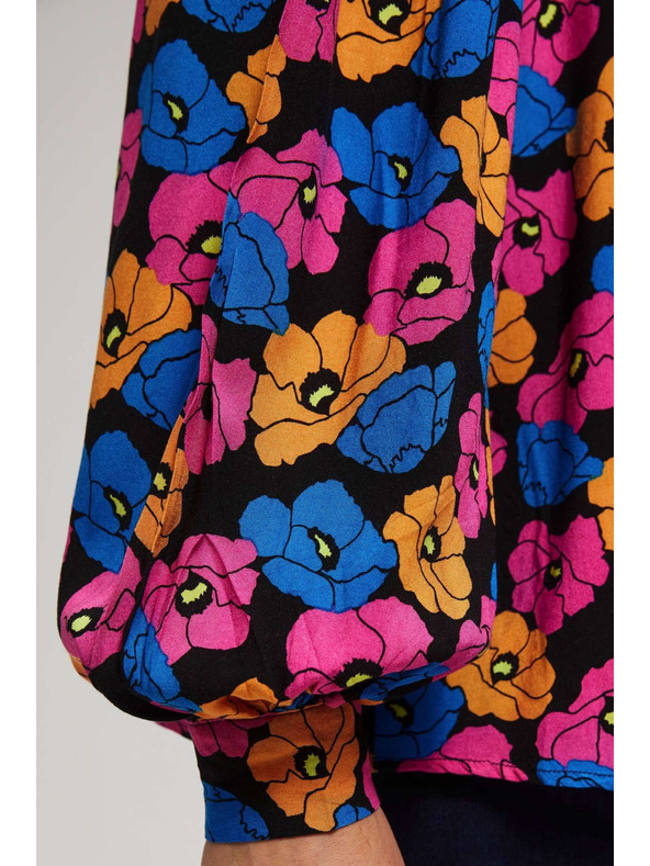 Moodo Černá květinová košile Moodo