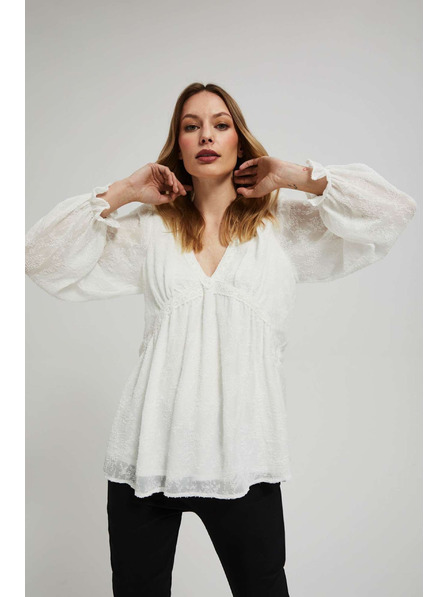 Moodo Bílá košile s nafouklými rukávy Moodo