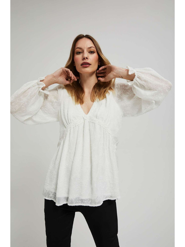 Moodo Bílá košile s nafouklými rukávy Moodo