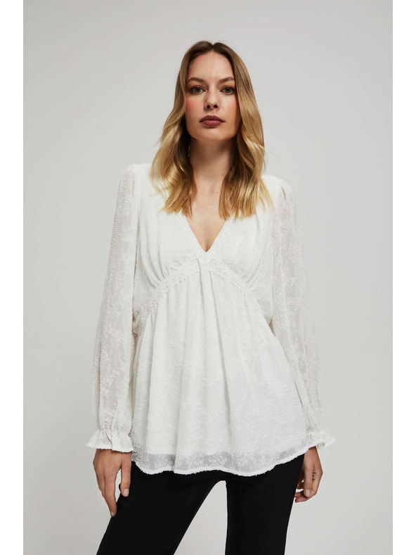 Moodo Bílá košile s nafouklými rukávy Moodo