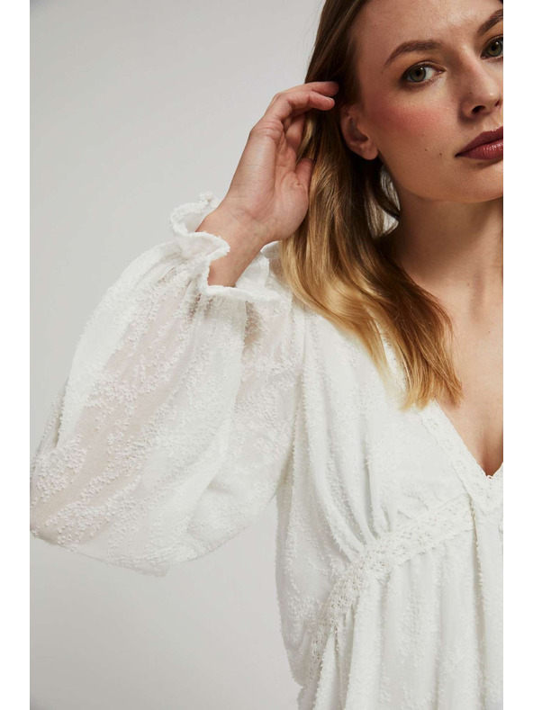 Moodo Bílá košile s nafouklými rukávy Moodo