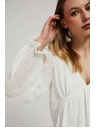 Moodo Bílá košile s nafouklými rukávy Moodo