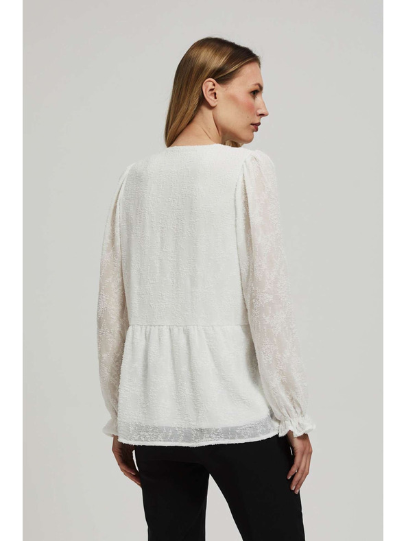 Moodo Bílá košile s nafouklými rukávy Moodo