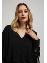 Moodo Košile s volány a výstřihem do V černá Moodo