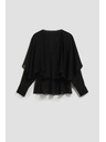 Moodo Košile s volány a výstřihem do V černá Moodo