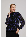 Moodo Černá košile s květinovým vzorem Moodo