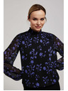 Moodo Černá košile s květinovým vzorem Moodo