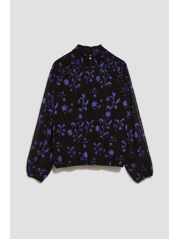Moodo Černá košile s květinovým vzorem Moodo