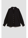 Moodo Černá halenka s ozdobnými knoflíky a nafouklými rukávy Moodo