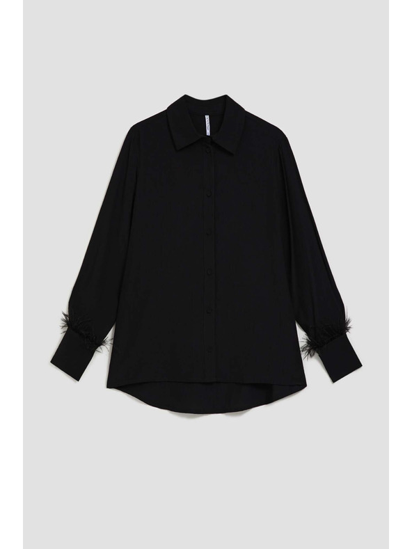 Moodo Halenka s ozdobnými péry na rukávech Moodo