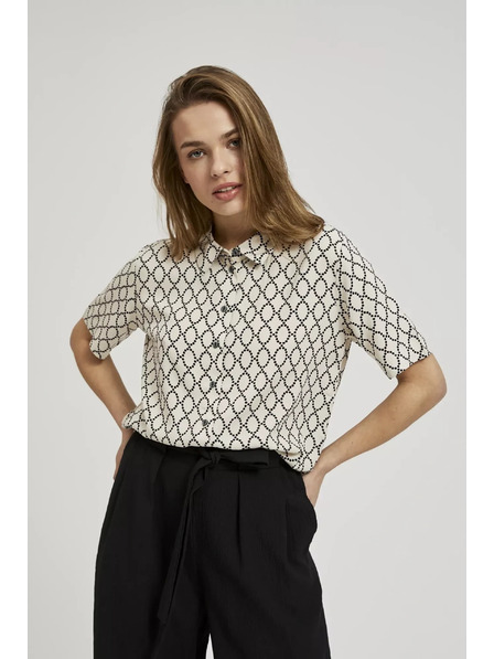 Moodo Béžová košile zapínaná na knoflíky se vzorem Moodo