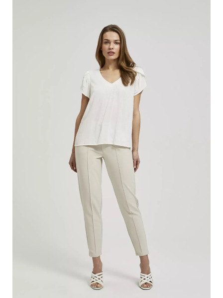 Moodo Bílá košile s výstřihem do V Moodo