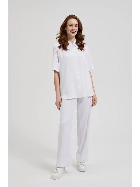Moodo Bílá viskózová košile s límečkem Moodo