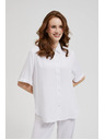 Moodo Bílá viskózová košile s límečkem Moodo