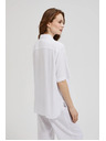 Moodo Bílá viskózová košile s límečkem Moodo