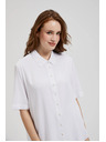 Moodo Bílá viskózová košile s límečkem Moodo