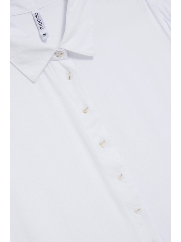 Moodo Bílá viskózová košile s límečkem Moodo