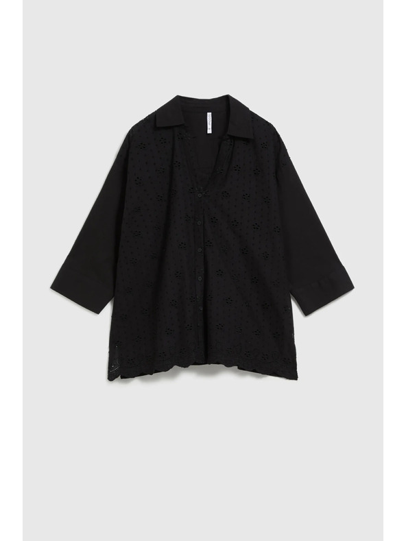 Moodo Černá oversize košile na knoflíky Moodo
