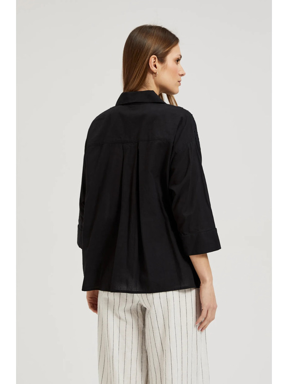 Moodo Černá oversize košile na knoflíky Moodo
