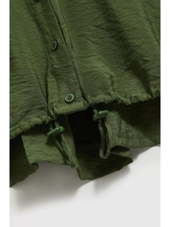 Moodo Khaki košile s kapsami a vyhrnutými rukávy Moodo