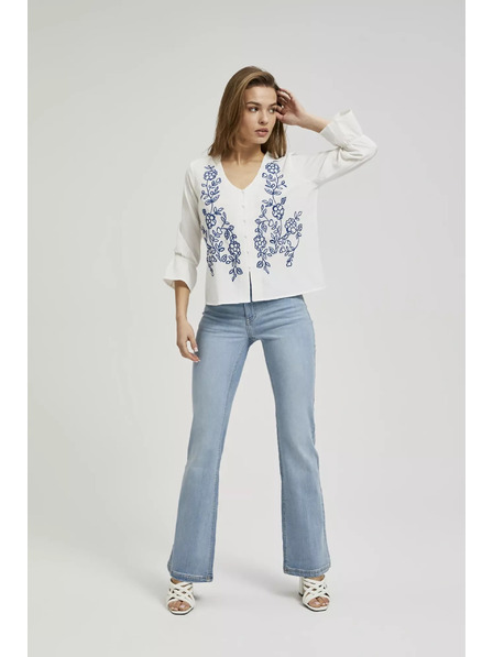 Moodo Bílá košile Moodo zapínaná na knoflíky