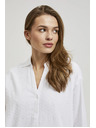 Moodo Bílá oversize košile s výstřihem do V Moodo