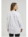 Moodo Bílá oversize košile s výstřihem do V Moodo