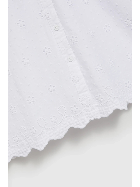 Moodo Bílá oversize košile s výstřihem do V Moodo