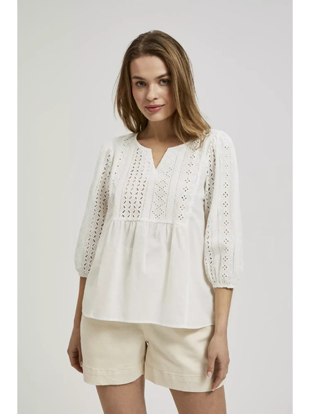 Moodo Bílá halenka s 3/4 rukávy Moodo