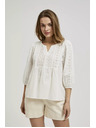 Moodo Bílá halenka s 3/4 rukávy Moodo