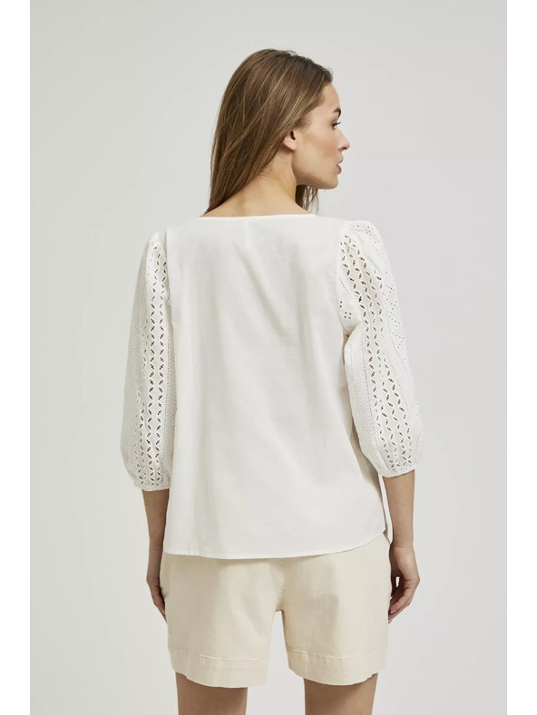 Moodo Bílá halenka s 3/4 rukávy Moodo