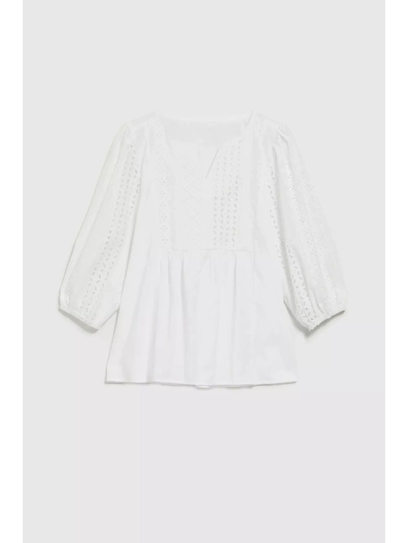 Moodo Bílá halenka s 3/4 rukávy Moodo