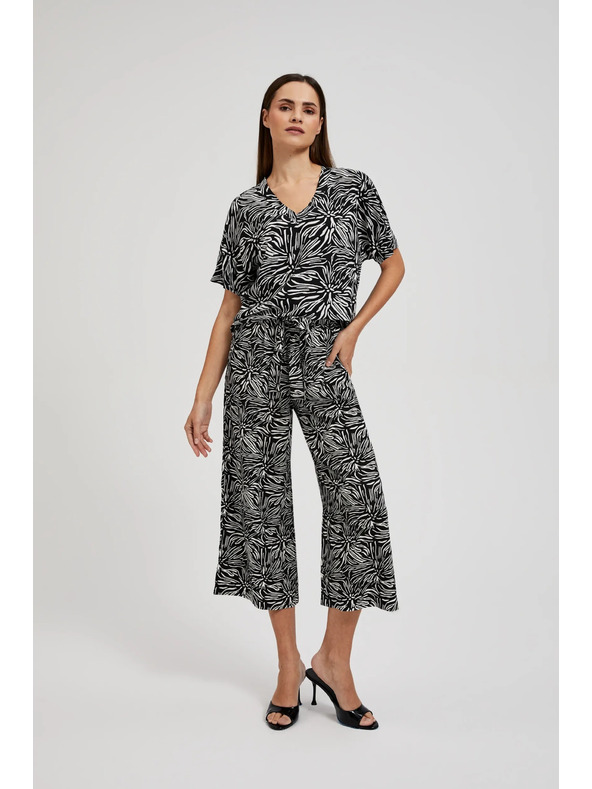 Moodo Viskózová košile se vzorem černá Moodo