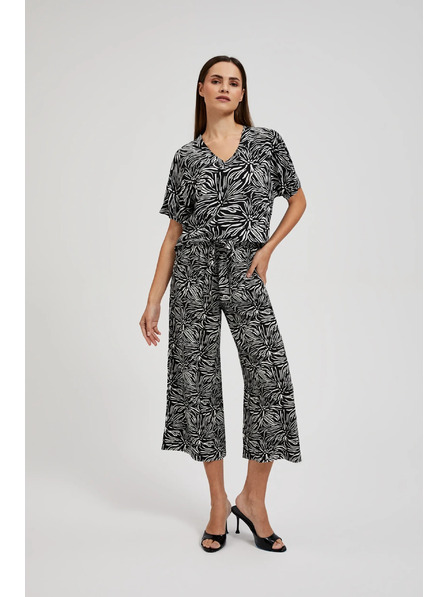 Moodo Viskózová košile se vzorem černá Moodo