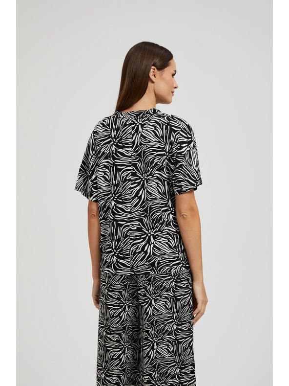 Moodo Viskózová košile se vzorem černá Moodo