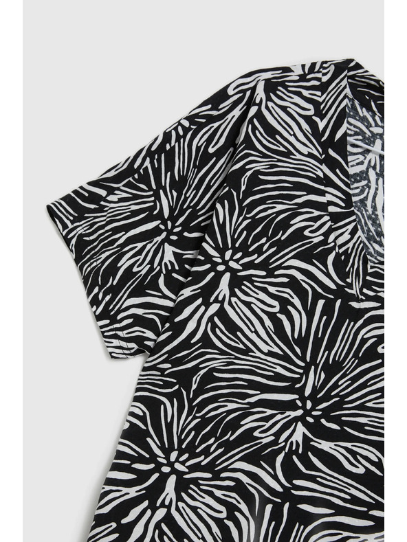 Moodo Viskózová košile se vzorem černá Moodo