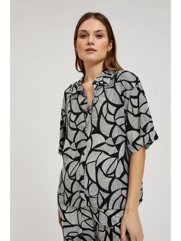 Moodo Viskózová košile černo-bílá Moodo