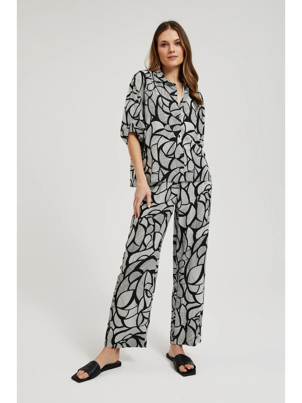 Moodo Viskózová košile černo-bílá Moodo