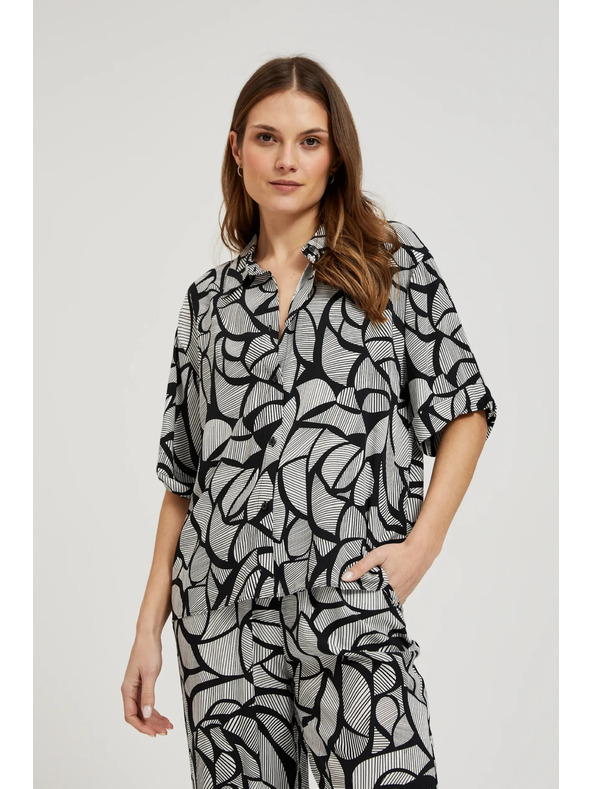 Moodo Viskózová košile černo-bílá Moodo