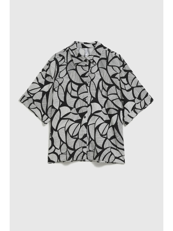 Moodo Viskózová košile černo-bílá Moodo