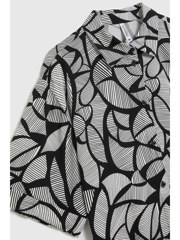 Moodo Viskózová košile černo-bílá Moodo