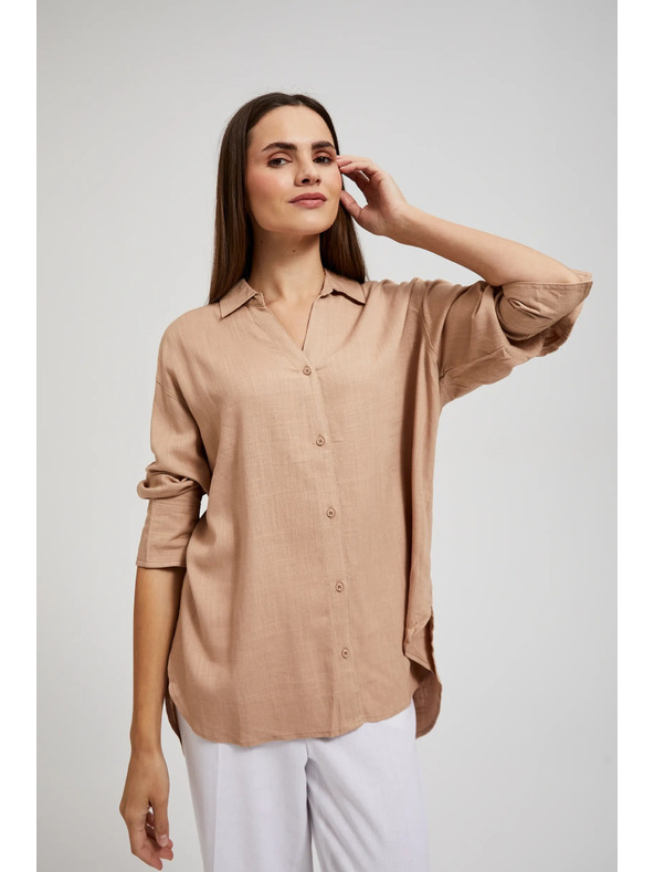 Moodo Lněná košile béžová Moodo