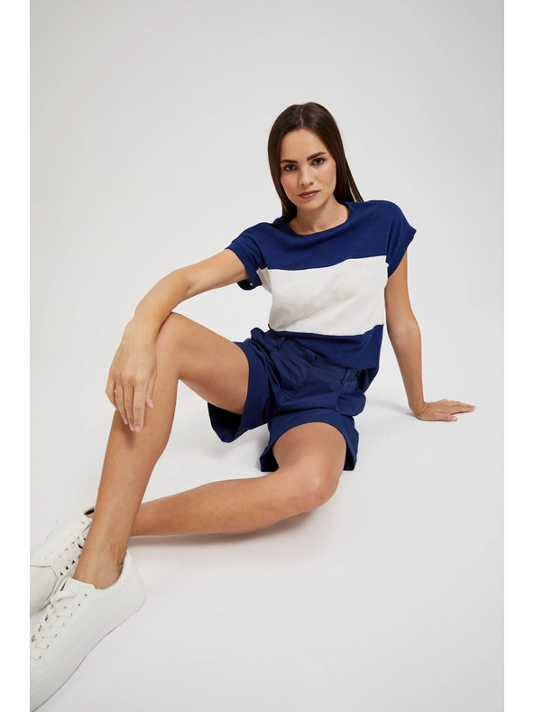 Moodo Tmavě modré šortky ke kolenům Moodo