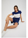 Moodo Tmavě modré šortky ke kolenům Moodo