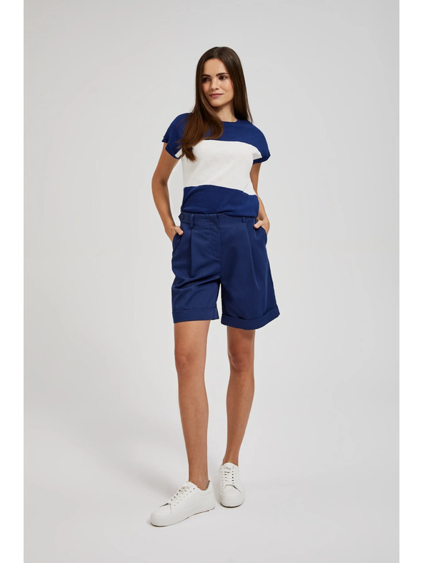 Moodo Tmavě modré šortky ke kolenům Moodo