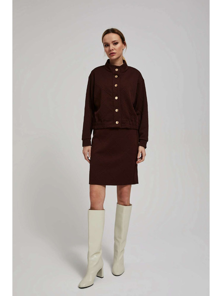 Moodo Přiléhavá kaštanová sukně ke kolenům Moodo