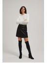 Moodo Áčková sukně z imitace kůže černá Moodo