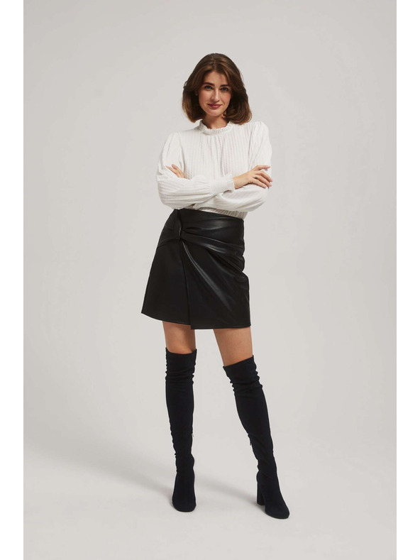 Moodo Áčková sukně z imitace kůže černá Moodo
