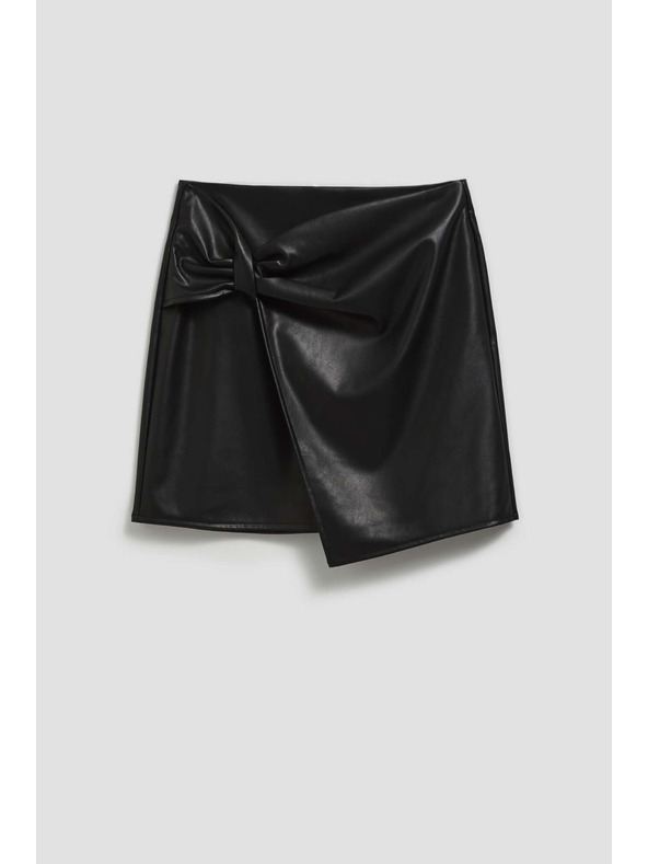 Moodo Áčková sukně z imitace kůže černá Moodo