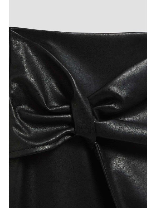 Moodo Áčková sukně z imitace kůže černá Moodo